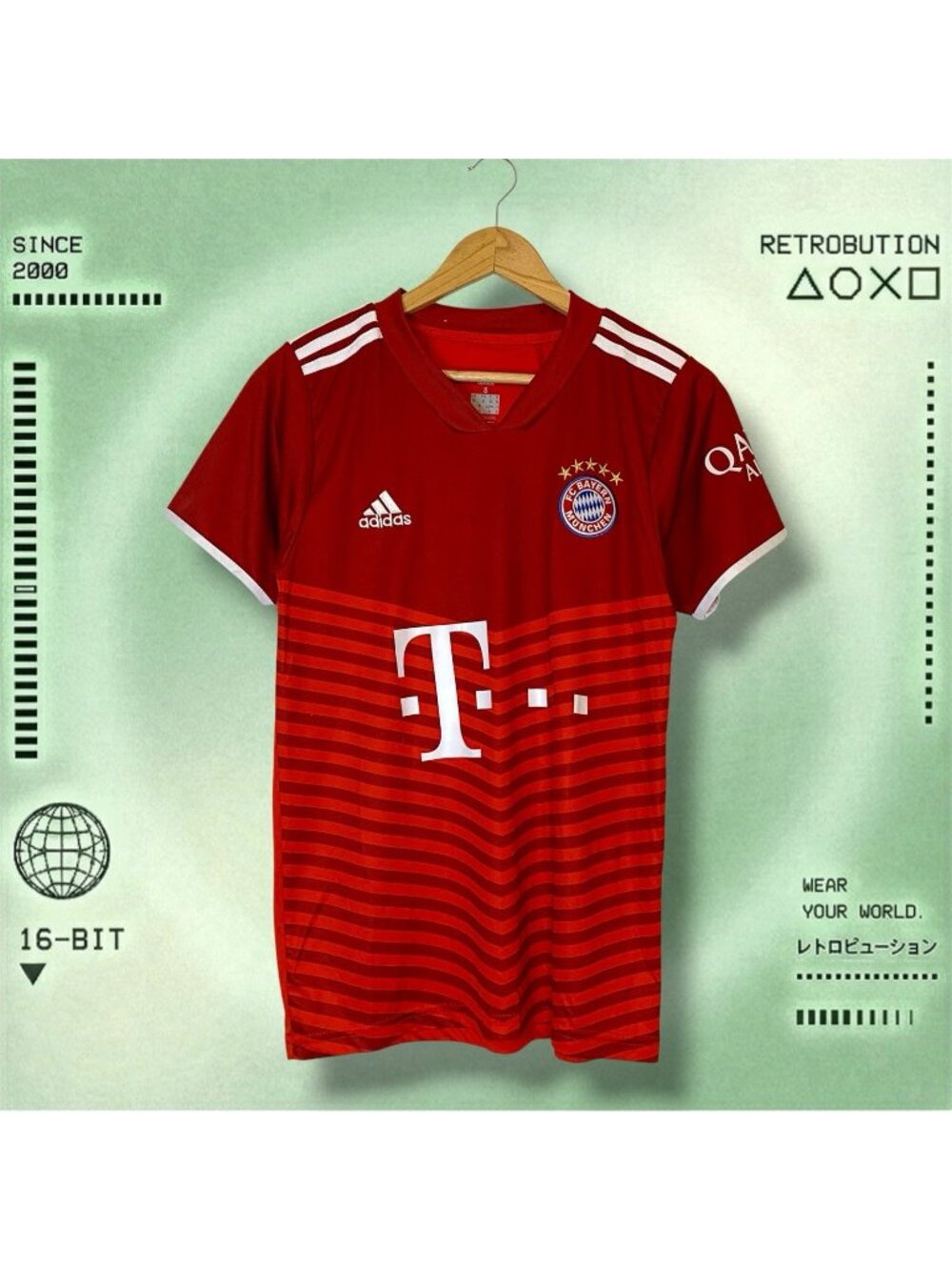 Bayern Munich FC  Lewandowski Adidas Soccer Jersey Red Size S